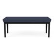 Lenox Steel Reception Waiting Room Healthcare 2-Seat Bench / Black Steel / Blue
