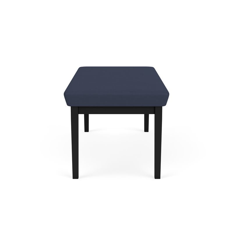 Lenox Steel Reception Waiting Room Healthcare 2-Seat Bench / Black Steel / Blue