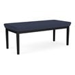 Lenox Steel Reception Waiting Room Healthcare 2-Seat Bench / Black Steel / Blue