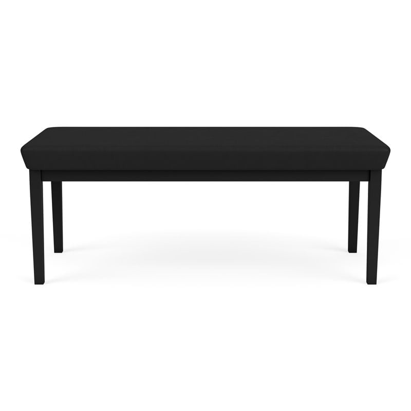 Lenox Steel Reception Waiting Room Healthcare 2-Seat Bench / Black Steel / Black