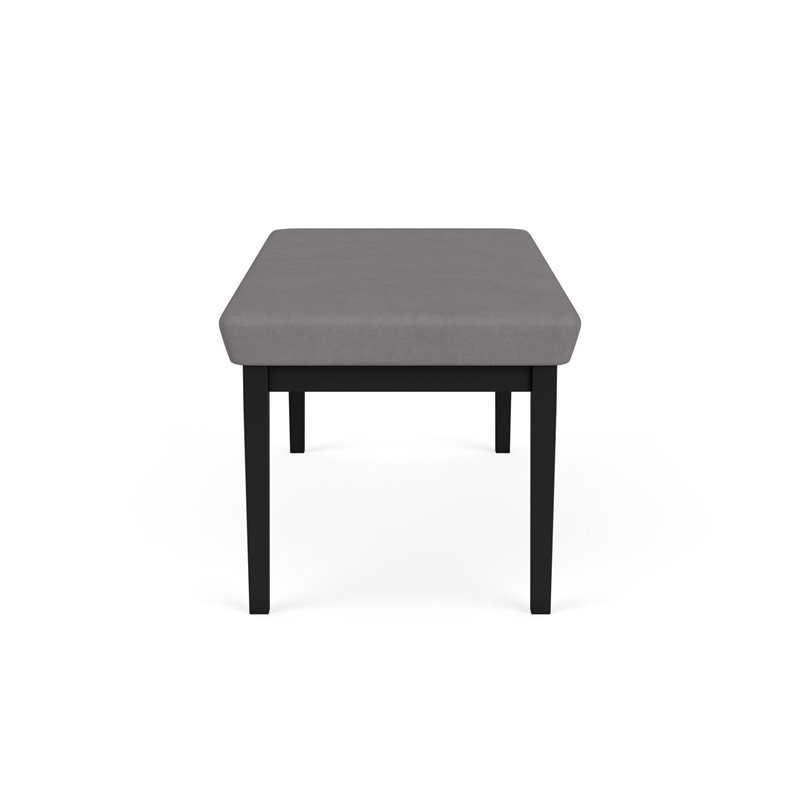Lenox Steel Reception Waiting Room 2-Seat Bench / Black Steel / Light Gray