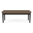 Lenox Steel Reception Waiting Room Healthcare 2-Seat Bench / Black Steel / Brown