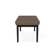 Lenox Steel Reception Waiting Room Healthcare 2-Seat Bench / Black Steel / Brown