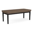 Lenox Steel Reception Waiting Room Healthcare 2-Seat Bench / Black Steel / Brown