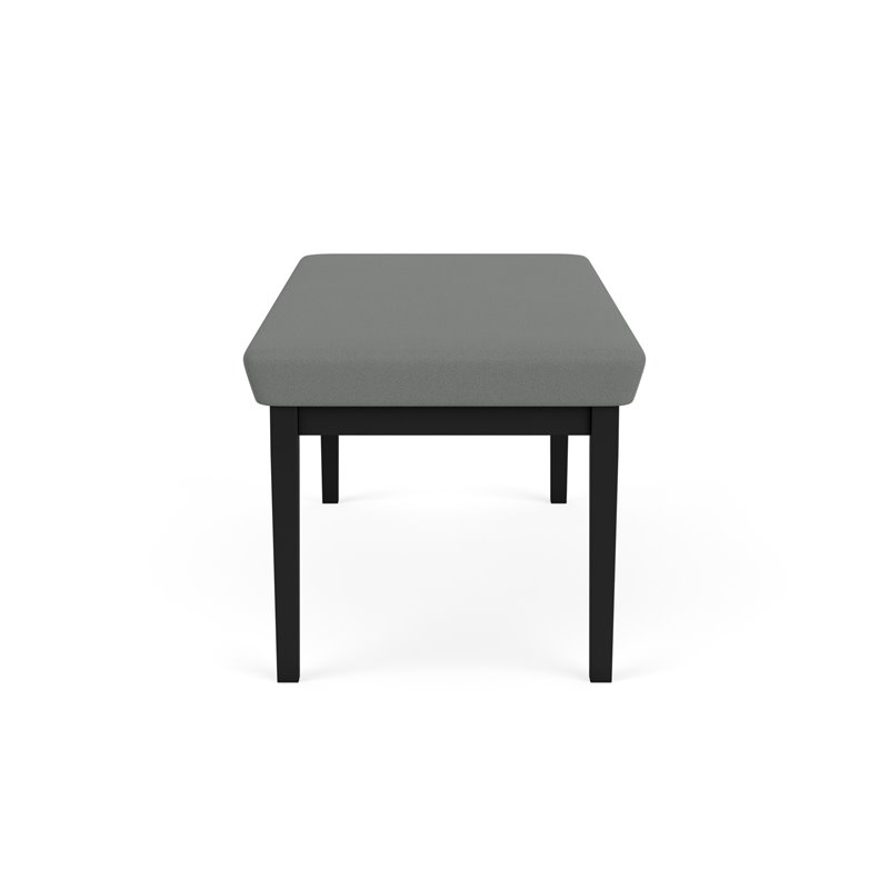 Lenox Steel Reception Waiting Room 2-Seat Bench / Black Steel / Light Gray