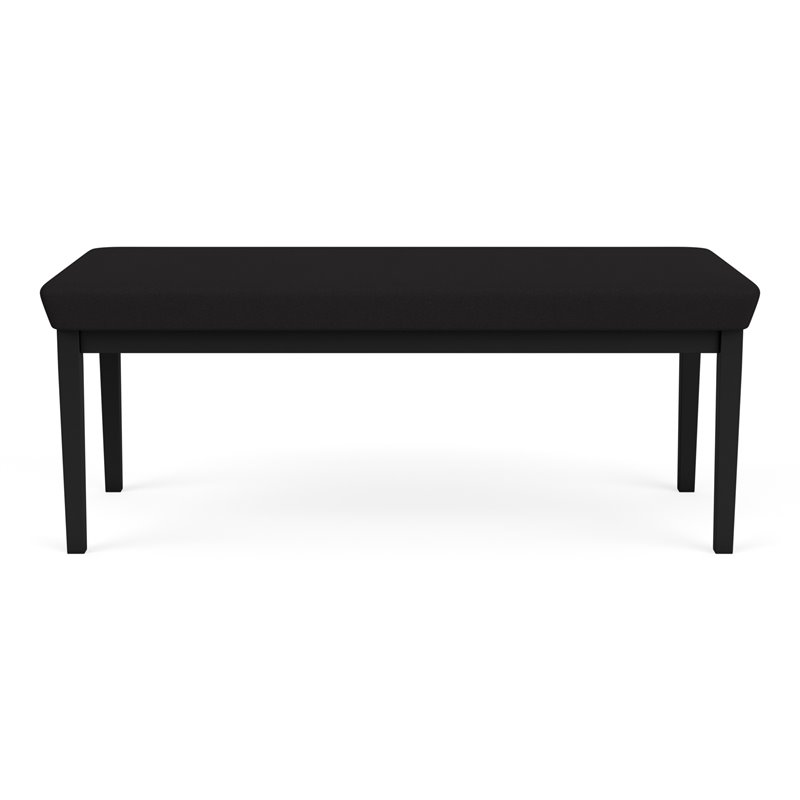 Lenox Steel Reception Waiting Room Healthcare 2-Seat Bench / Black Steel / Black