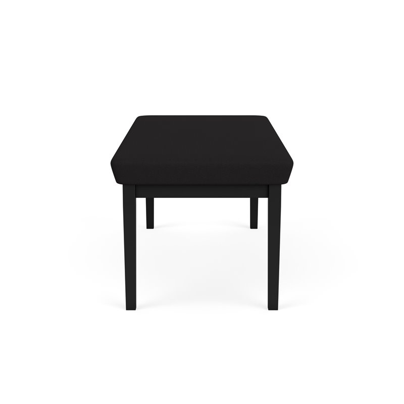 Lenox Steel Reception Waiting Room Healthcare 2-Seat Bench / Black Steel / Black