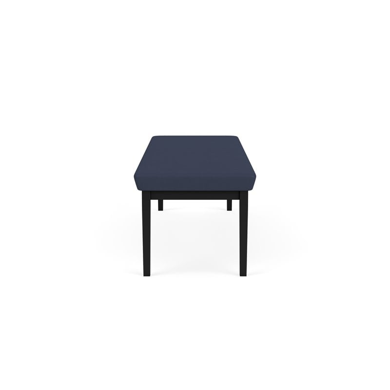 Lenox Steel Reception Waiting Room Healthcare 3-Seat Bench / Black Steel / Blue