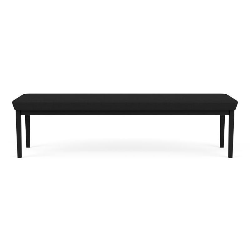Lenox Steel Reception Waiting Room Healthcare 3-Seat Bench / Black Steel / Black