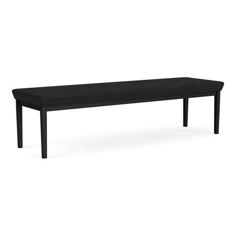 Lenox Steel Reception Waiting Room Healthcare 3-Seat Bench / Black Steel / Black