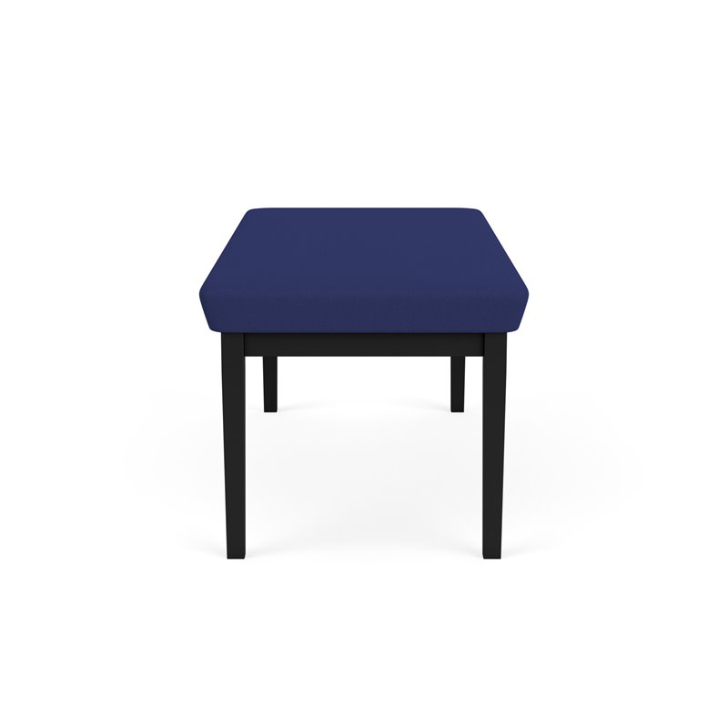 Lenox Steel Reception Waiting Room Healthcare 2-Seat Bench / Black Steel / Blue