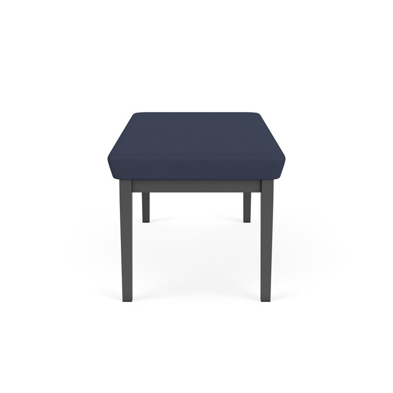Lenox Steel Reception Waiting Room 2-Seat Bench / Charcoal Steel / Blue