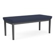 Lenox Steel Reception Waiting Room 2-Seat Bench / Charcoal Steel / Blue