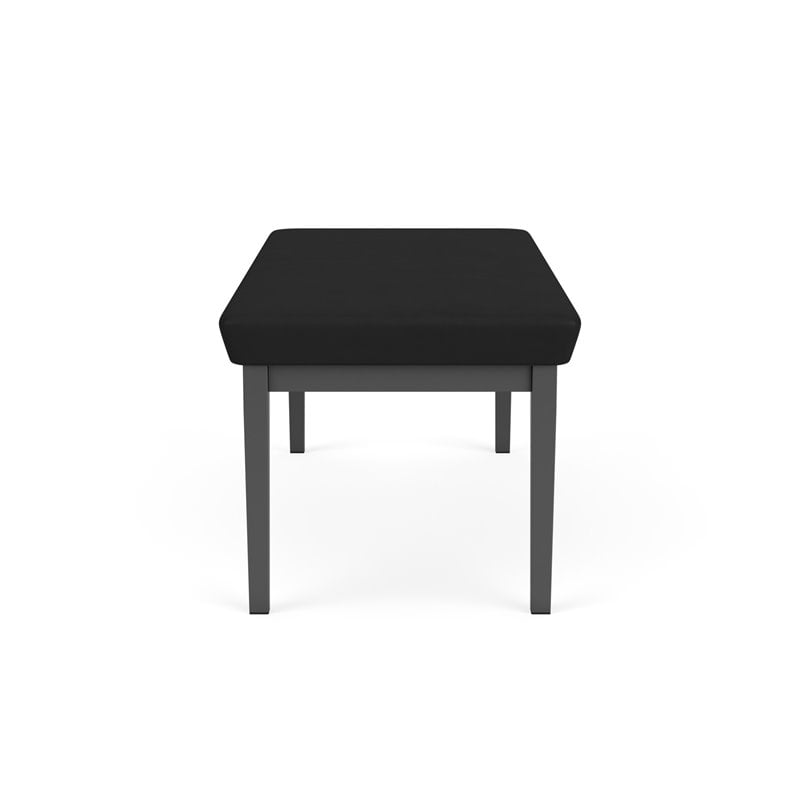 Lenox Steel Reception Waiting Room 2-Seat Bench / Charcoal Steel / Black