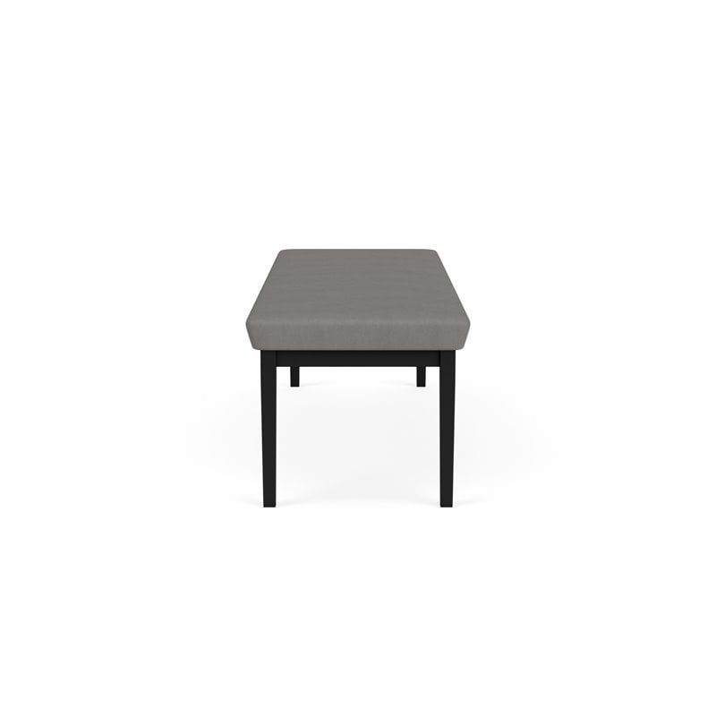 Lenox Steel Reception Waiting Room 3-Seat Bench / Black Steel / Light Gray