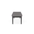 Lenox Steel Reception Waiting Room 3-Seat Bench / Black Steel / Light Gray