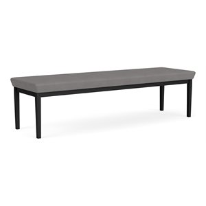 Lenox Steel Reception Waiting Room 3-Seat Bench / Black Steel / Light Gray