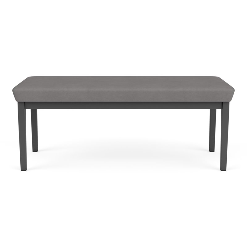 Lenox Steel Reception Waiting 2-Seat Bench / Charcoal Steel / Light Gray