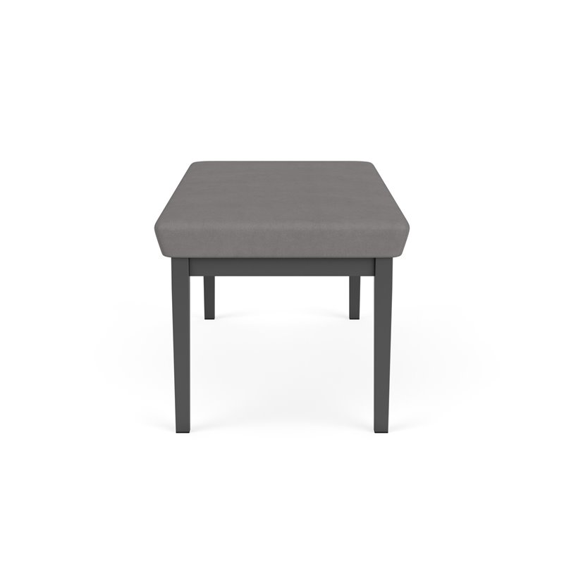 Lenox Steel Reception Waiting 2-Seat Bench / Charcoal Steel / Light Gray