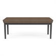 Lenox Steel Reception Waiting Room 2-Seat Bench / Charcoal Steel / Brown