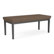 Lenox Steel Reception Waiting Room 2-Seat Bench / Charcoal Steel / Brown