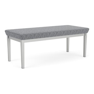 lenox steel 2 seat bench in silver frame finish