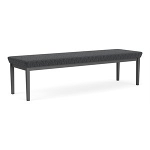 Lenox Steel Reception Waiting 3-Seat Bench / Charcoal Steel / Dark Gray