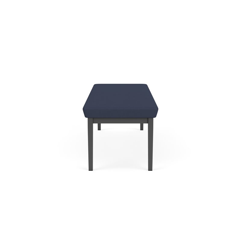 Lenox Steel Reception Waiting Room 3-Seat Bench / Charcoal Steel / Blue