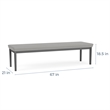 Lenox Steel Reception Waiting Room 3-Seat Bench / Charcoal Steel / Blue