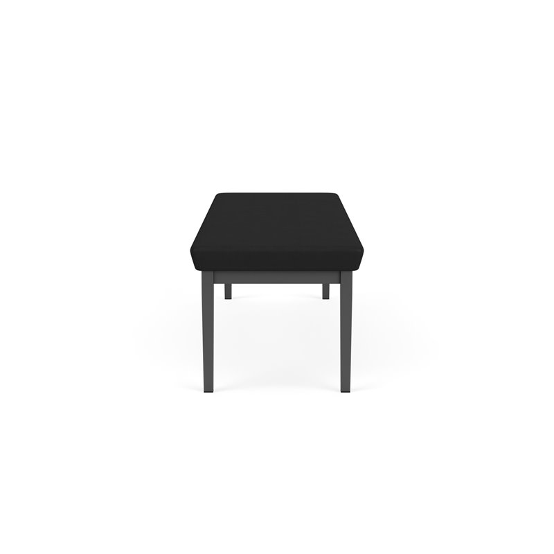 Lenox Steel Reception Waiting Room 3-Seat Bench / Charcoal Steel / Black