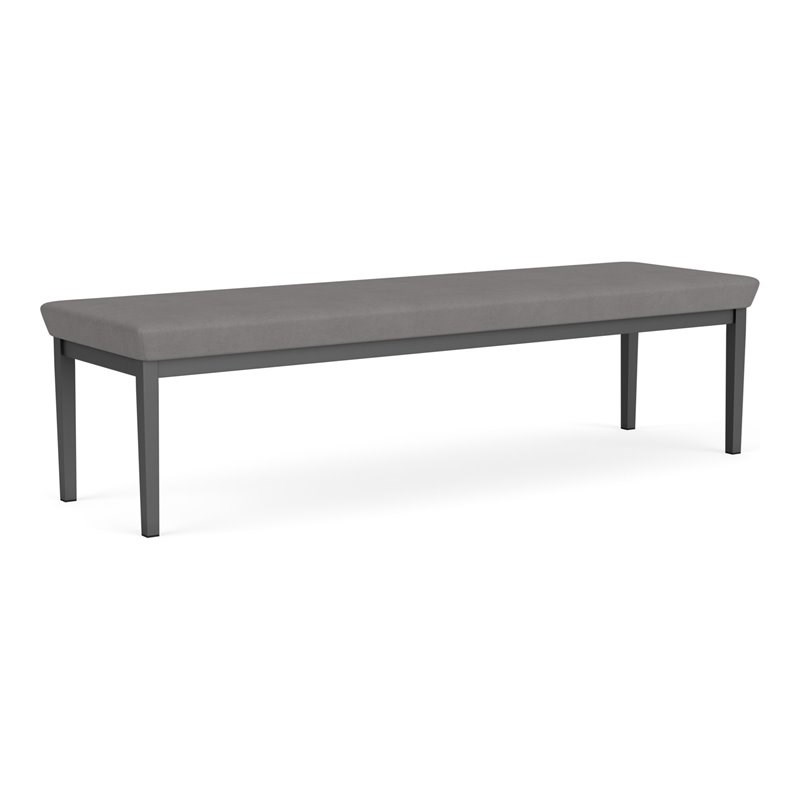 Lenox Steel Reception Waiting 3-Seat Bench / Charcoal Steel / Light Gray