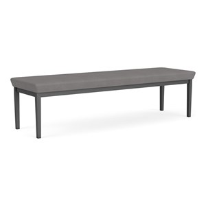 Lenox Steel Reception Waiting 3-Seat Bench / Charcoal Steel / Light Gray