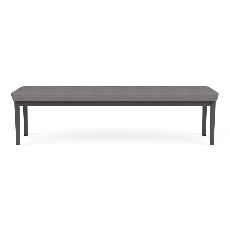 Lenox Steel Reception Waiting 3-Seat Bench / Charcoal Steel / Light Gray