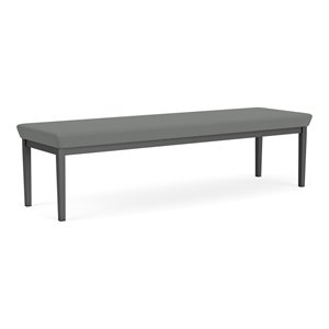 Lenox Steel Reception Waiting 3-Seat Bench / Charcoal Steel / Light Gray