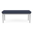 Lenox Steel Reception Waiting Room Healthcare 2-Seat Bench / Silver Steel / Blue
