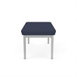 Lenox Steel Reception Waiting Room Healthcare 2-Seat Bench / Silver Steel / Blue