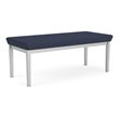 Lenox Steel Reception Waiting Room Healthcare 2-Seat Bench / Silver Steel / Blue
