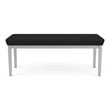Lenox Steel Reception Waiting Room 2-Seat Bench / Silver Steel / Black