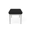 Lenox Steel Reception Waiting Room 2-Seat Bench / Silver Steel / Black