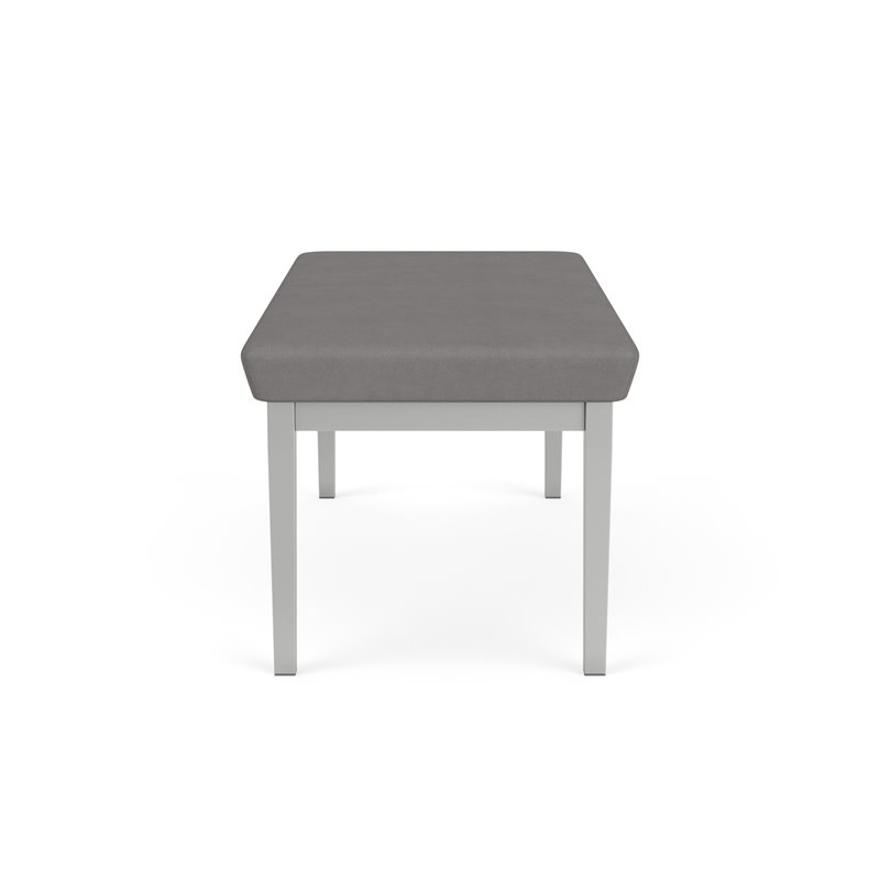 Lenox Steel Reception Waiting 2-Seat Bench / Silver Steel / Light Gray