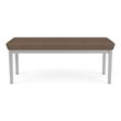 Lenox Steel Reception Waiting Room 2-Seat Bench / Silver Steel / Brown
