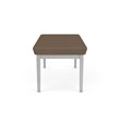 Lenox Steel Reception Waiting Room 2-Seat Bench / Silver Steel / Brown