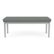Lenox Steel Reception Waiting 2-Seat Bench / Silver Steel / Light Gray
