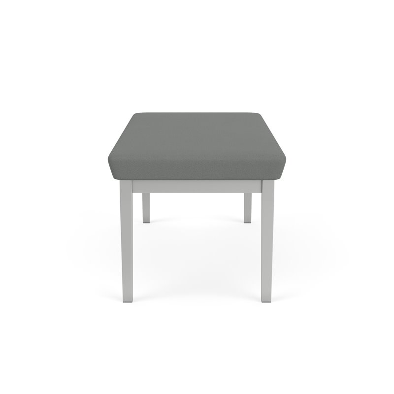 Lenox Steel Reception Waiting 2-Seat Bench / Silver Steel / Light Gray
