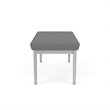 Lenox Steel Reception Waiting 2-Seat Bench / Silver Steel / Light Gray