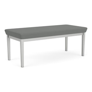 lenox steel 2 seat bench in silver frame finish