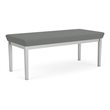 Lenox Steel Reception Waiting 2-Seat Bench / Silver Steel / Light Gray