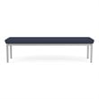 Lenox Steel Reception Waiting Room Healthcare 3-Seat Bench / Silver Steel / Blue