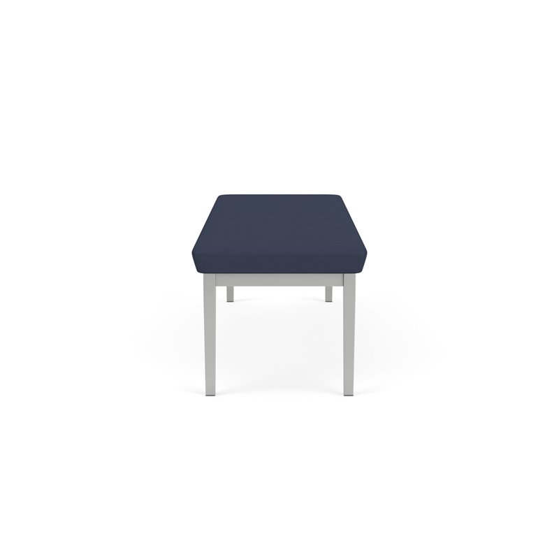 Lenox Steel Reception Waiting Room Healthcare 3-Seat Bench / Silver Steel / Blue