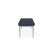 Lenox Steel Reception Waiting Room Healthcare 3-Seat Bench / Silver Steel / Blue